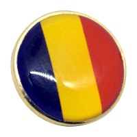Insignă cu pin rotundă steag tricolor Romania