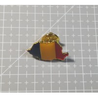 Insignă cu pin harta tricolor Romania
