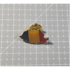 Insignă cu pin harta tricolor Romania